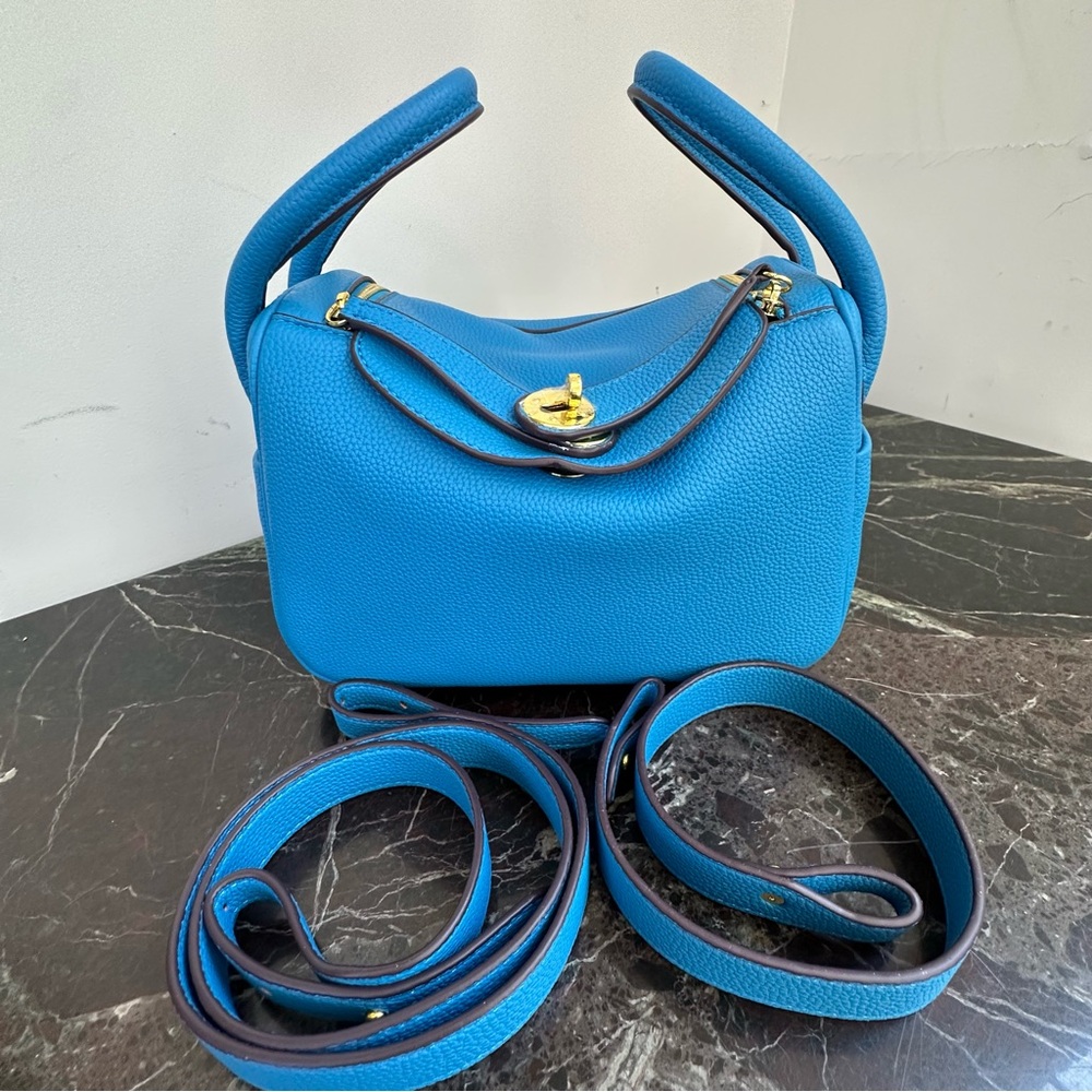 Fashion Leather Pillow bag Crossbody Bag Gold hardware